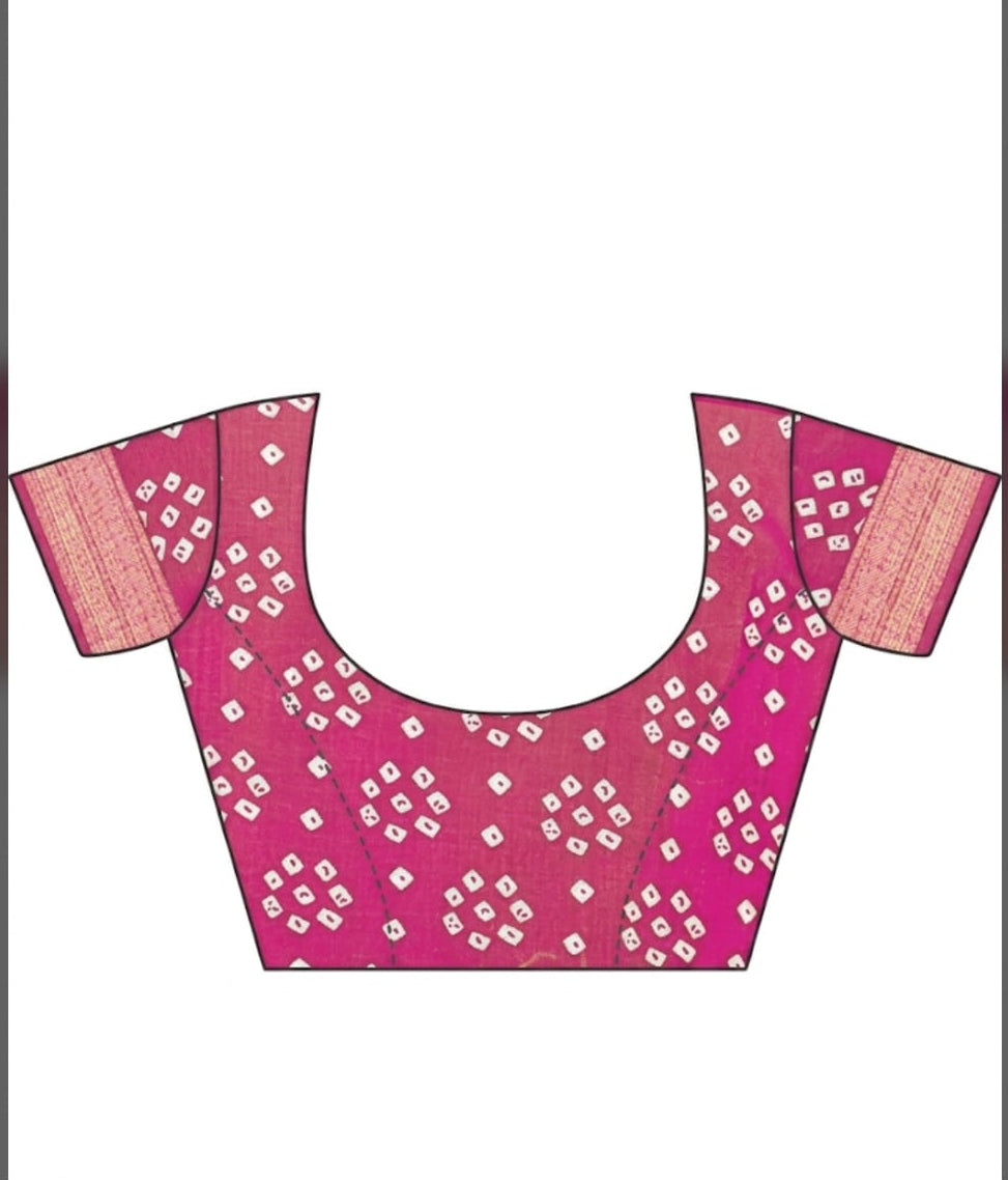 bandhani type cotton blend saree