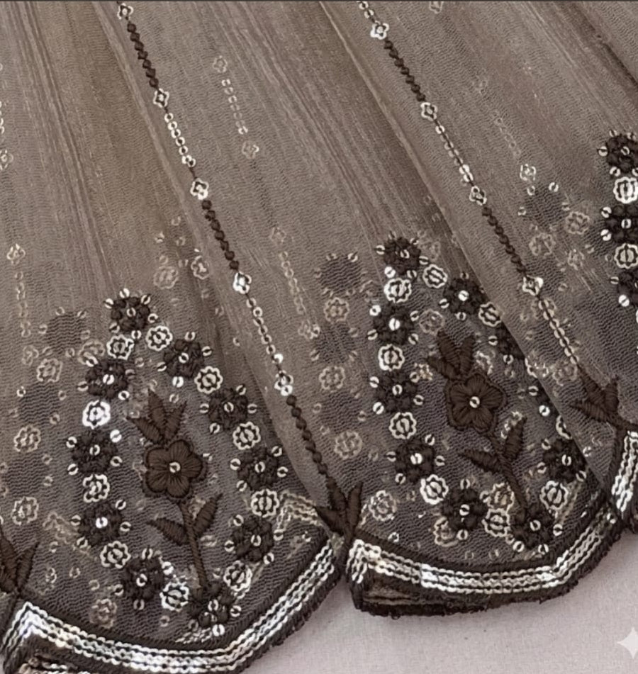 organza saree with tassels and latkans