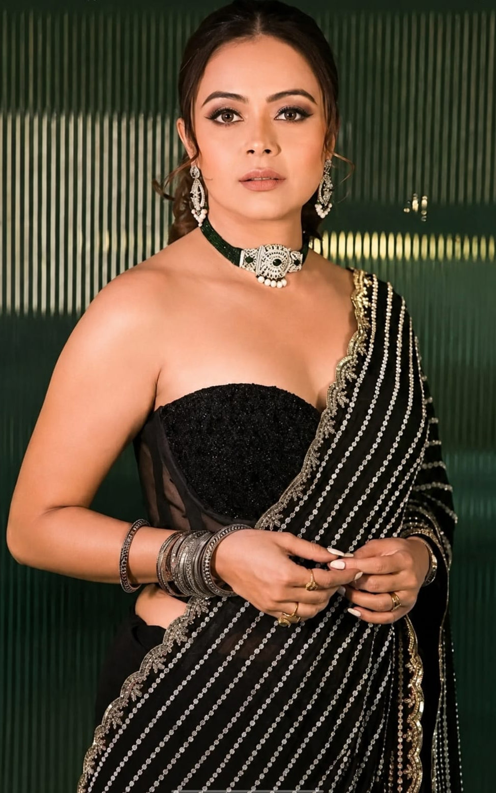 beautiful party wear saree in georgette fabric with running blouse