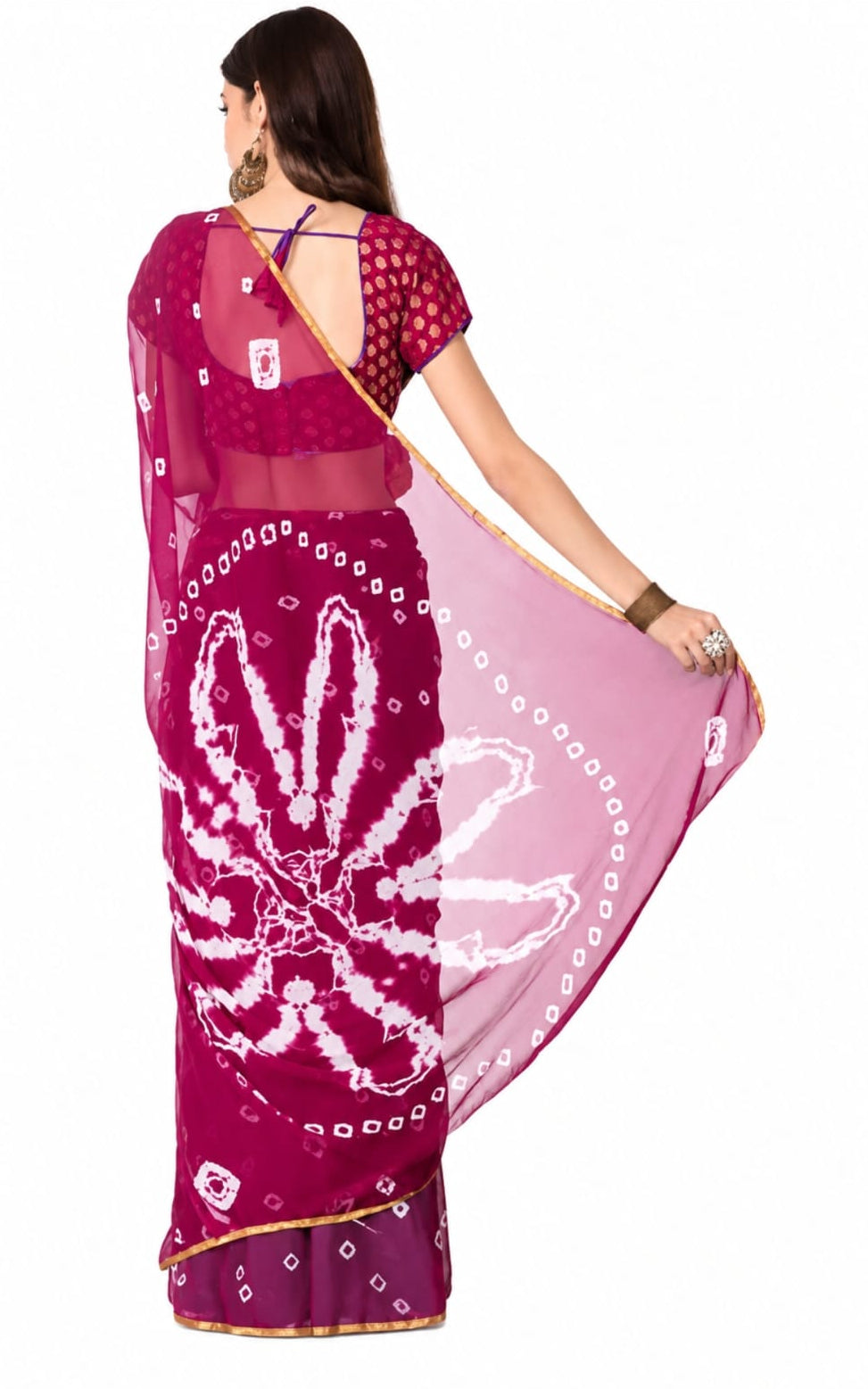 beautiful saree in chiffon fabric with seprated blouse peice