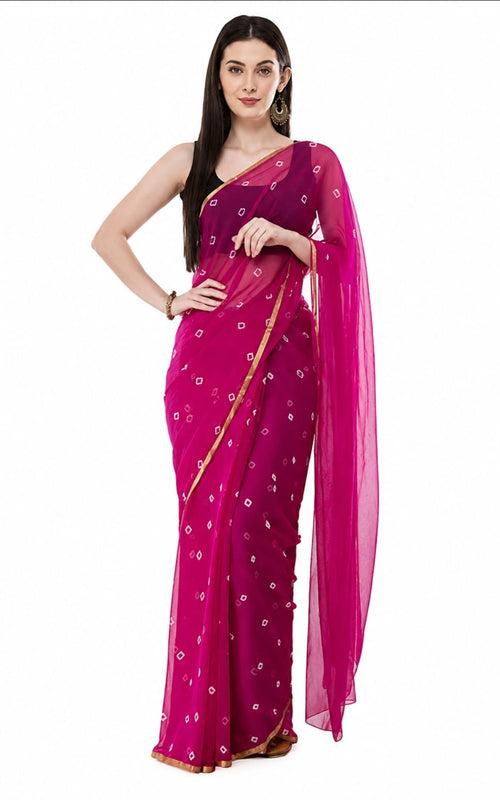 beautiful saree in chiffon fabric with seprated blouse peice