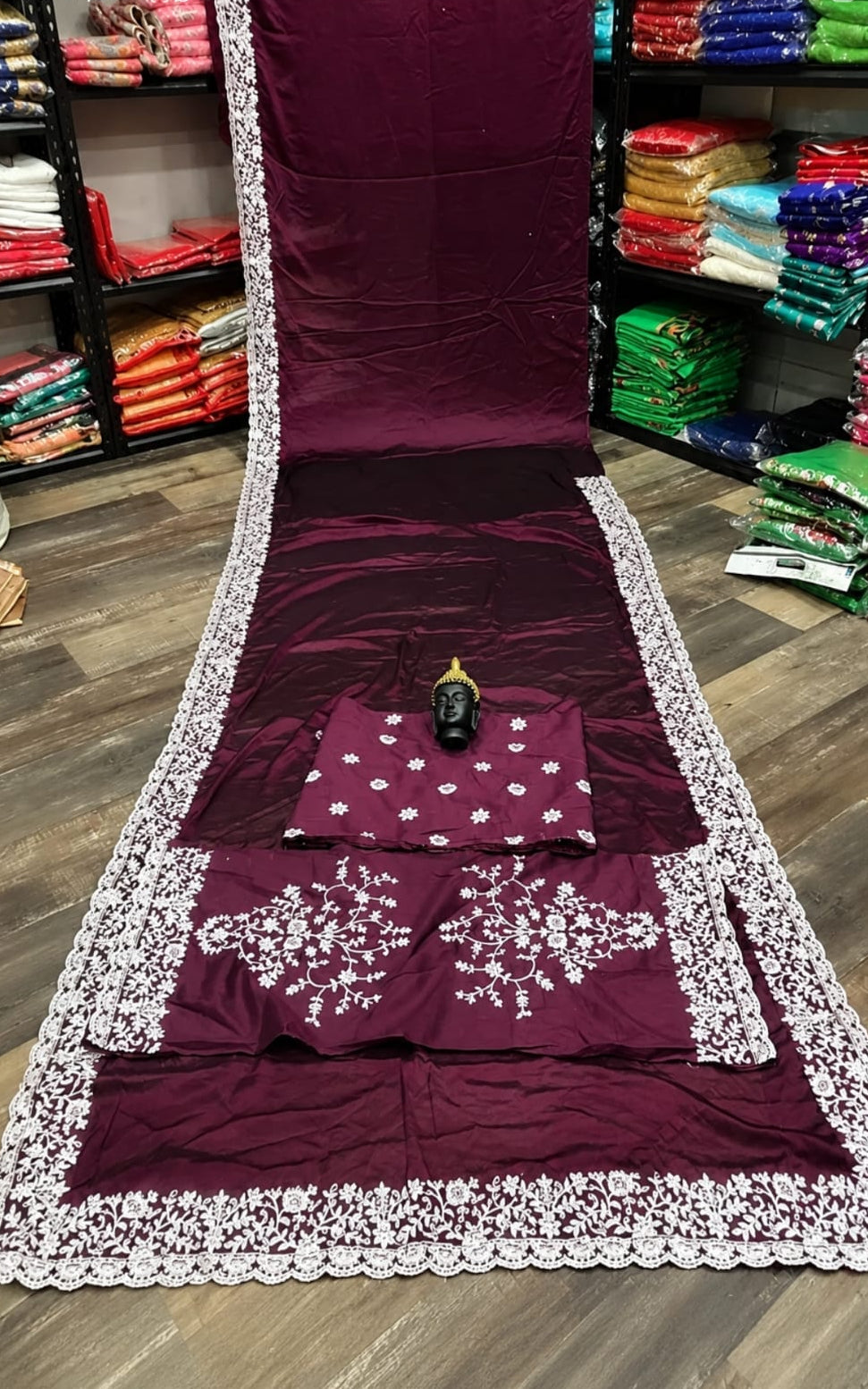 amazing beautiful purpel saree with blouse