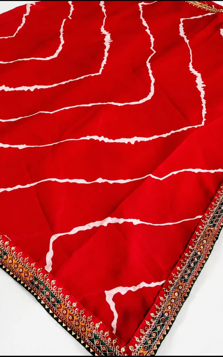 lahariya printed georgette saree with running blouse