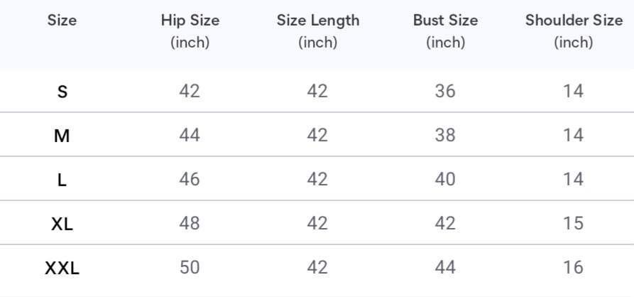 Size chart