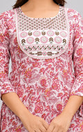 full length viscous rayon anarkali kurti in round neck, long sleeves