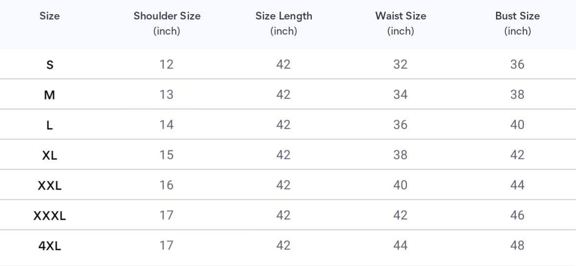 Size chart