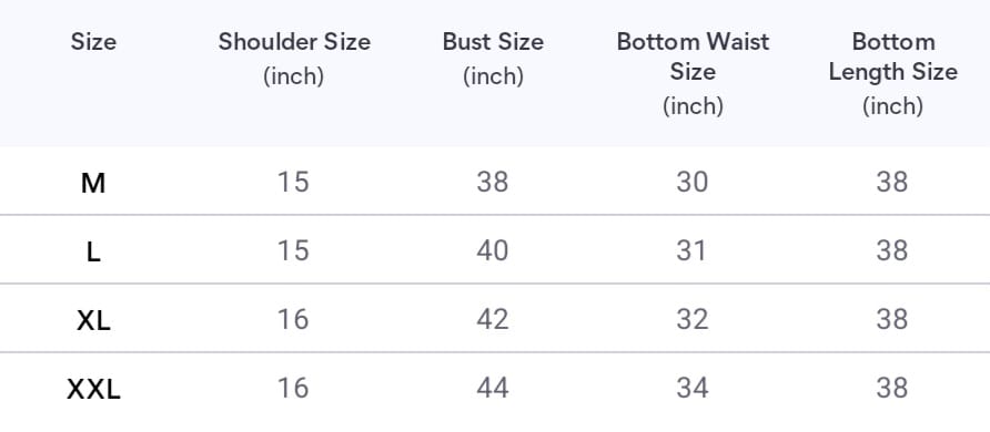Size chart