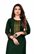gree cotton kurti in round neck, sleeves length is three quater