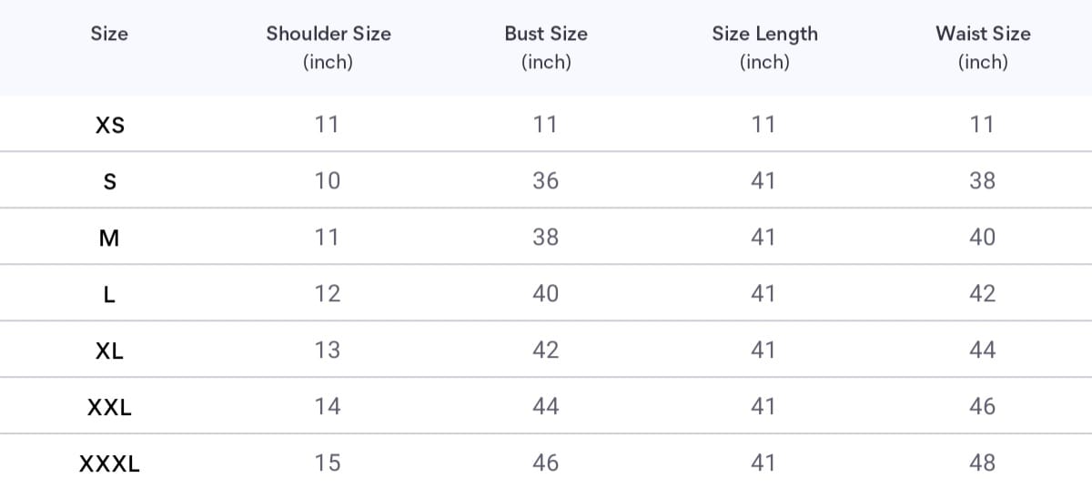 Size chart