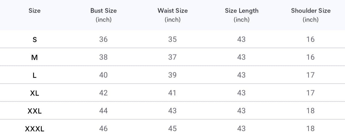 Size chart