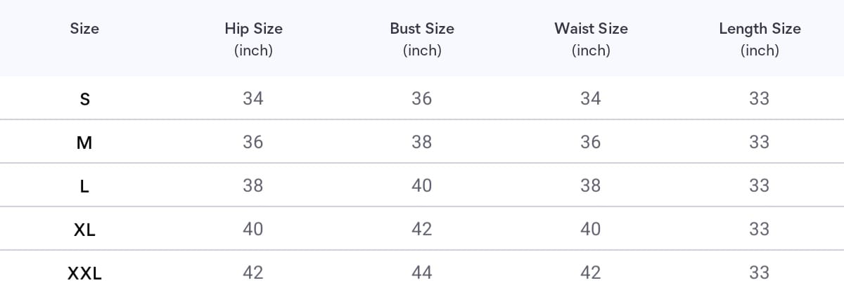 Size chart