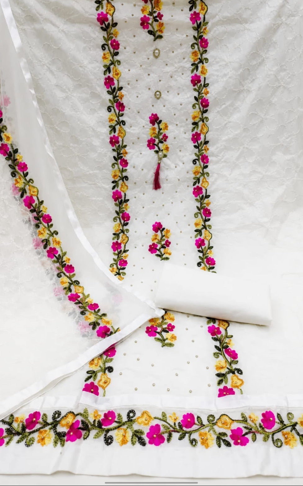 Dress material, top length 2 Meter, bottom length 2 Meter, Duppata length 2 Meter