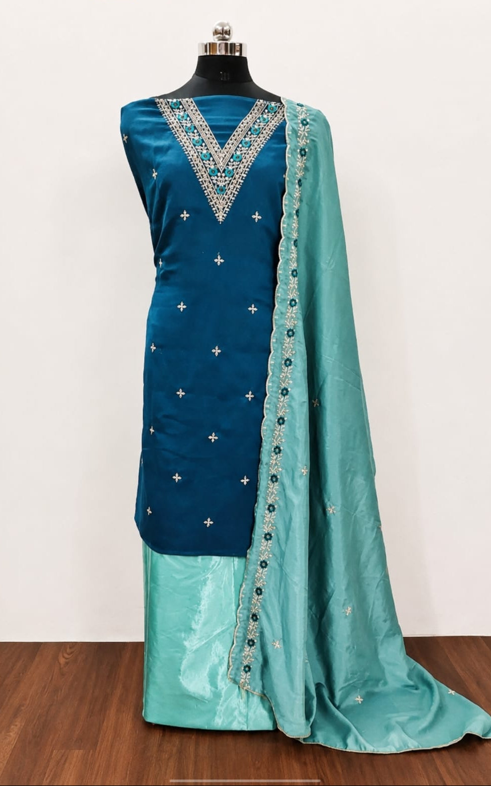 Dress material, top length 3 Meter, bottom length 2 Meter, duppata length 2.1 Meter