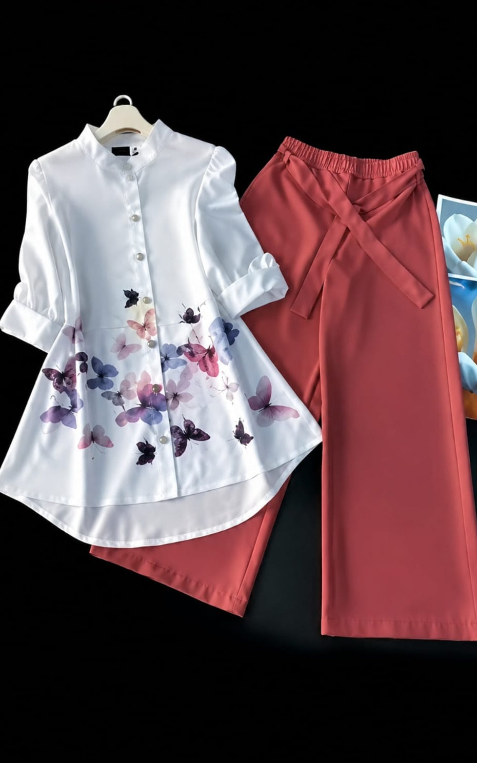 Womens Top&Bottom Sets, top ttype shirt and bottom type plazzos