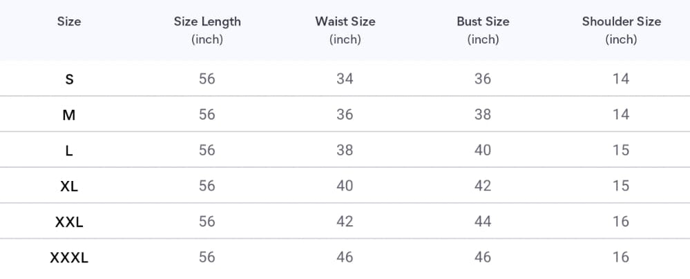 Size chart
