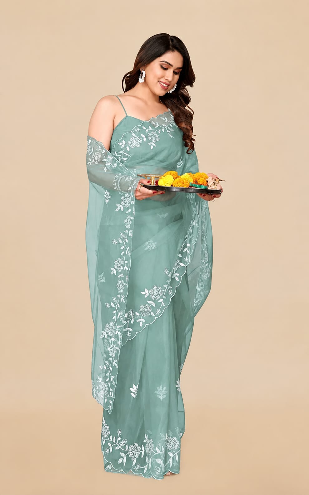 Printed supernet ladies saree with Seprated Blouse Piece in bangalori silk