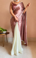 Ladies maroon colour stain silk saree with Seprated Blouse Piece