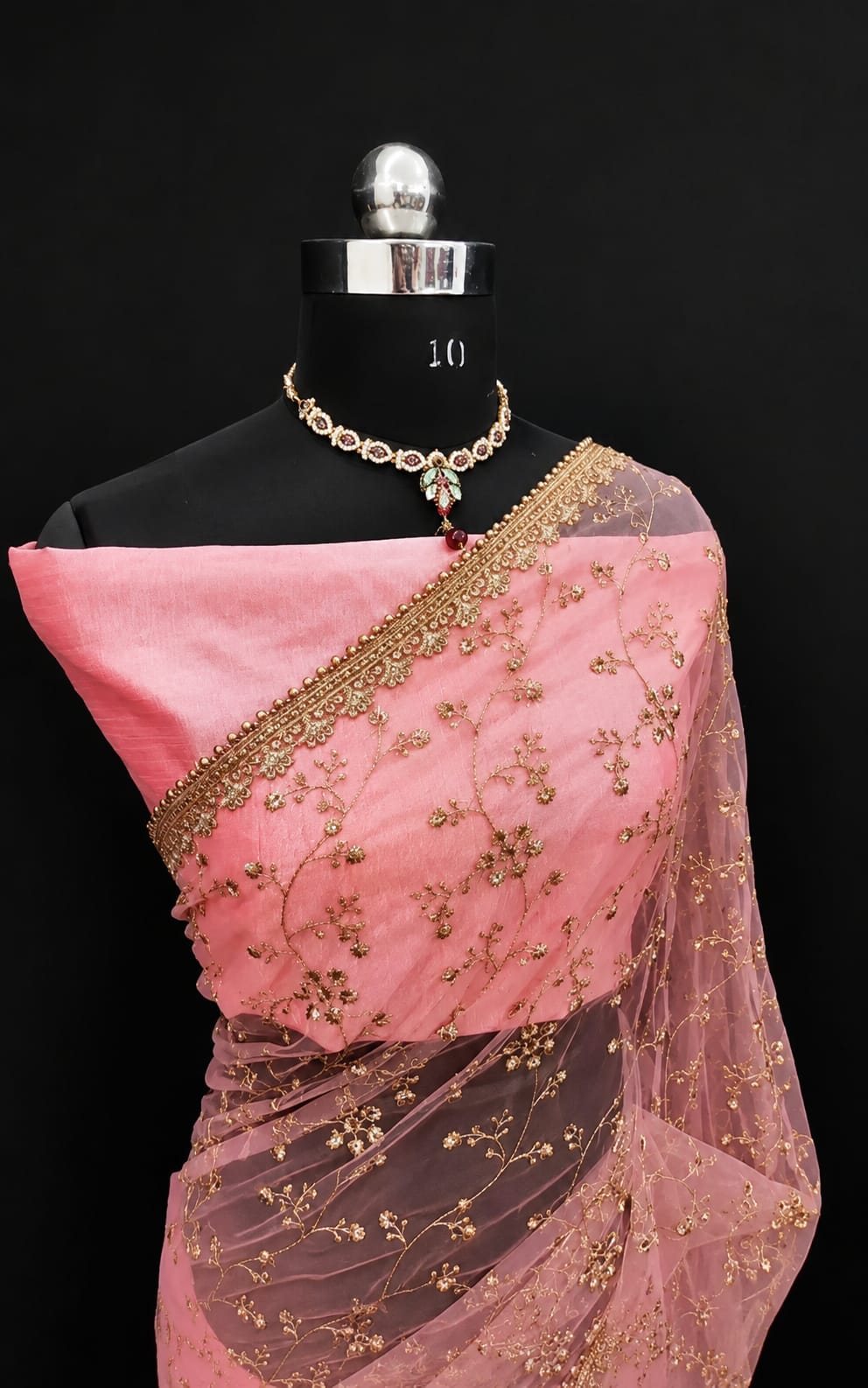 Beautiful saree for womens in net fabric, with Running Blouse