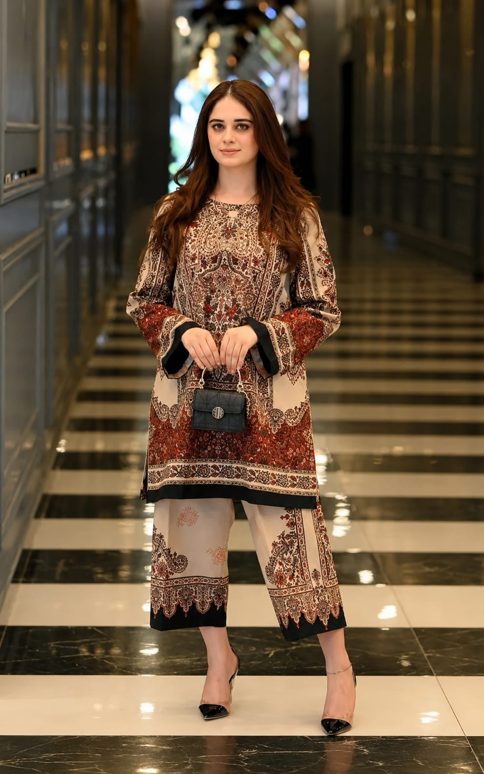 Womens and Girls Co-Ord set, Round Neck, Long Sleeves, Above Knee Length