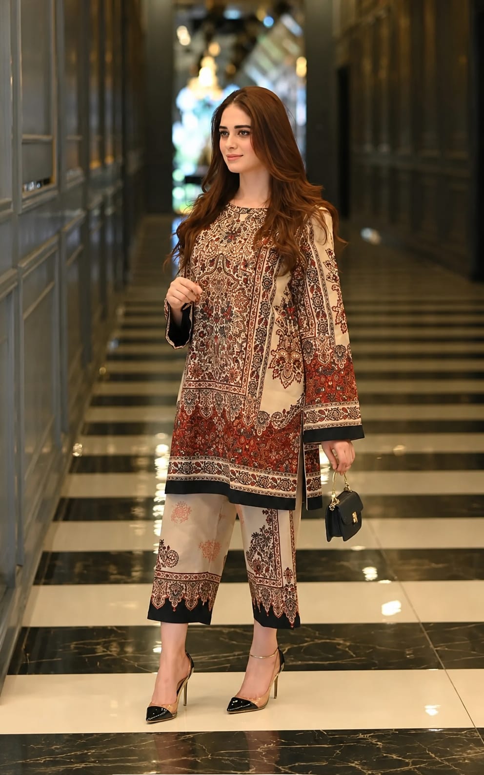Womens and Girls Co-Ord set, Round Neck, Long Sleeves, Above Knee Length