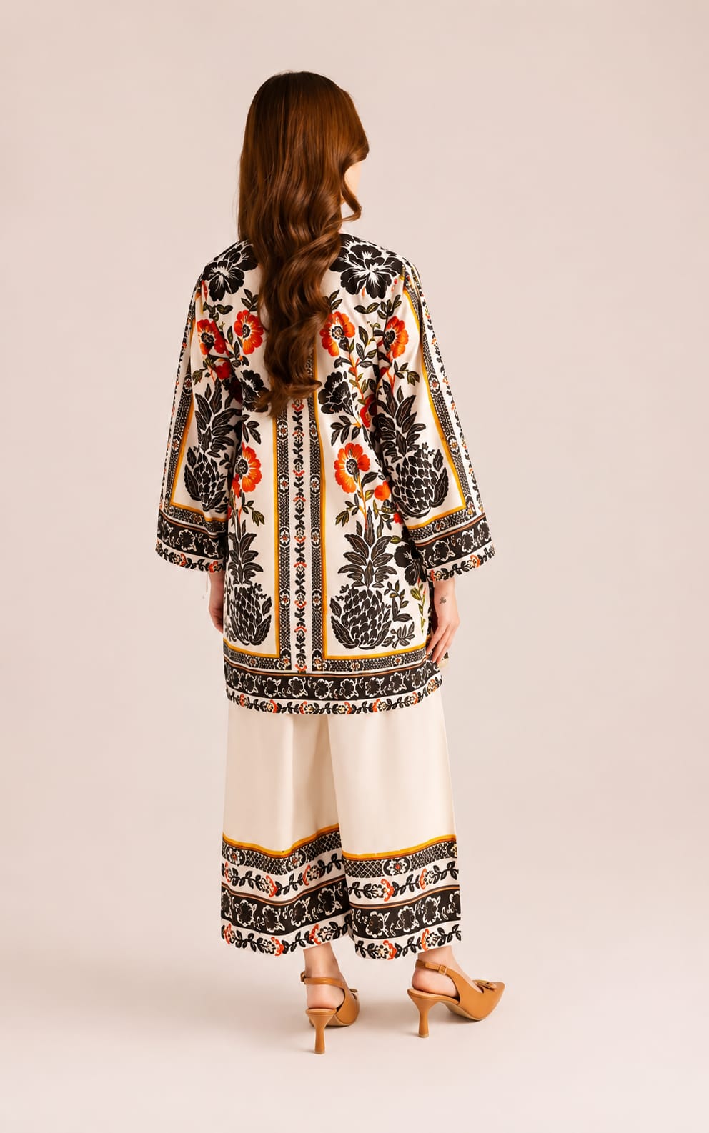 Womens Co-Ord Set in rayon fabric, Round Neck, Long Sleeves with Bottomwear