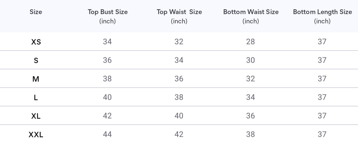 Size chart