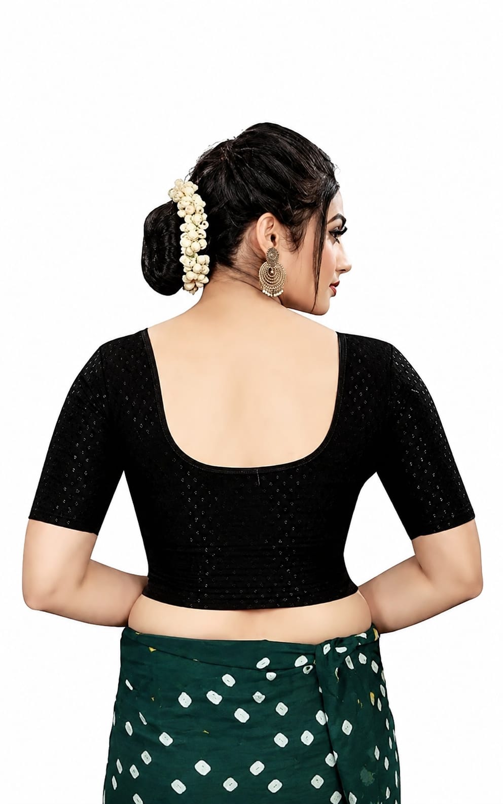 Womens Blouse in Hosiery fabric, Round Nack, Non-Padded, Short Sleeves