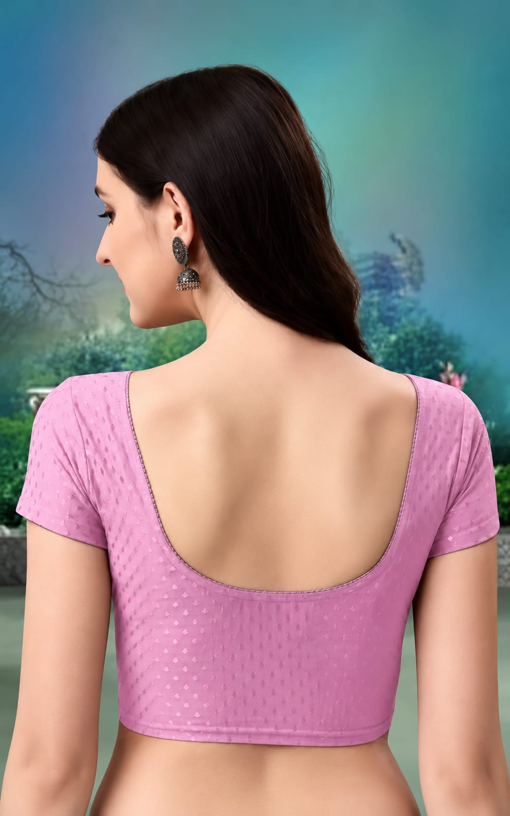 Womens Blouse in Hosiery fabric, Round Nack, Non-Padded, Short Sleeves