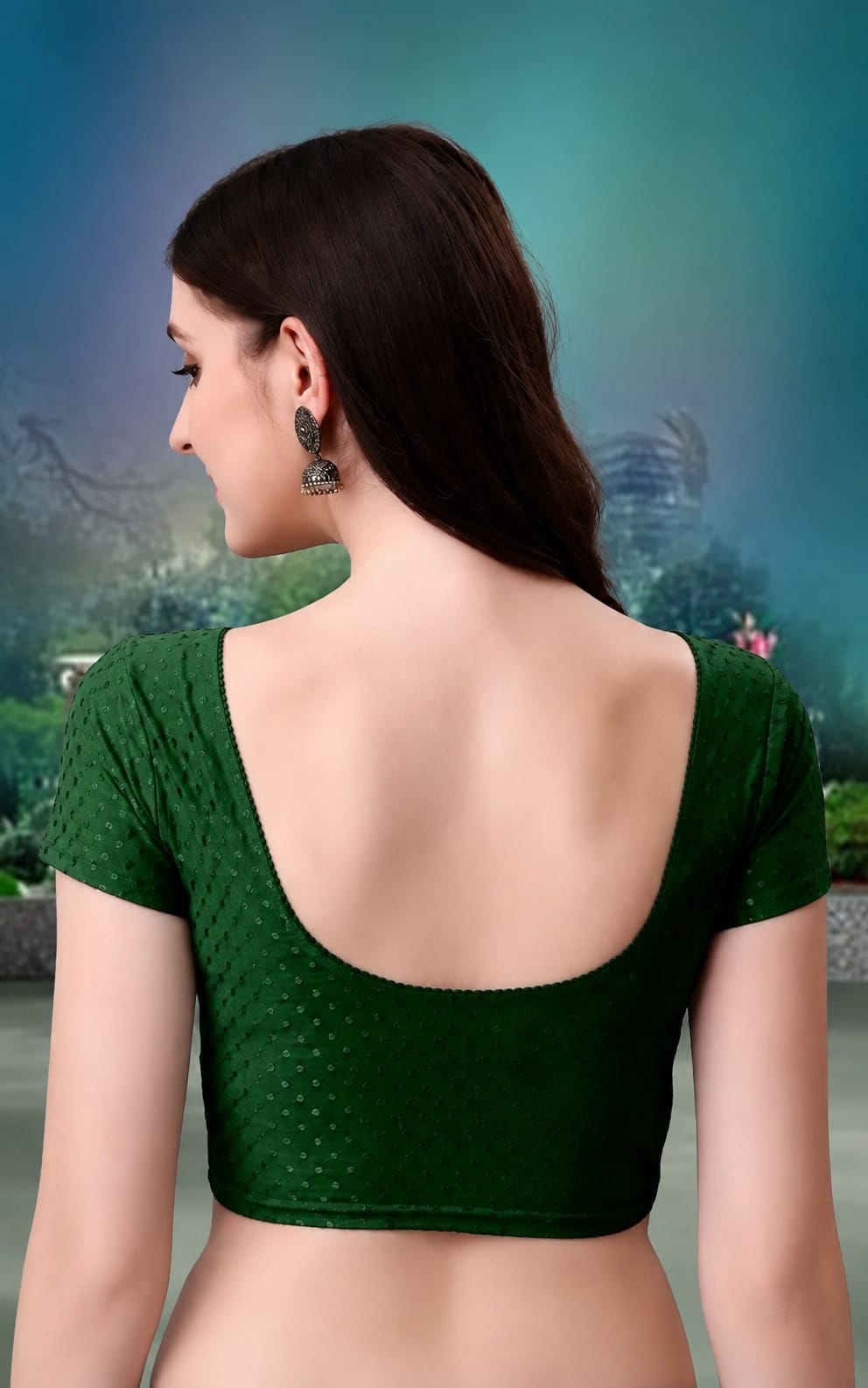 Womens Blouse in Hosiery fabric, Round Nack, Non-Padded, Short Sleeves