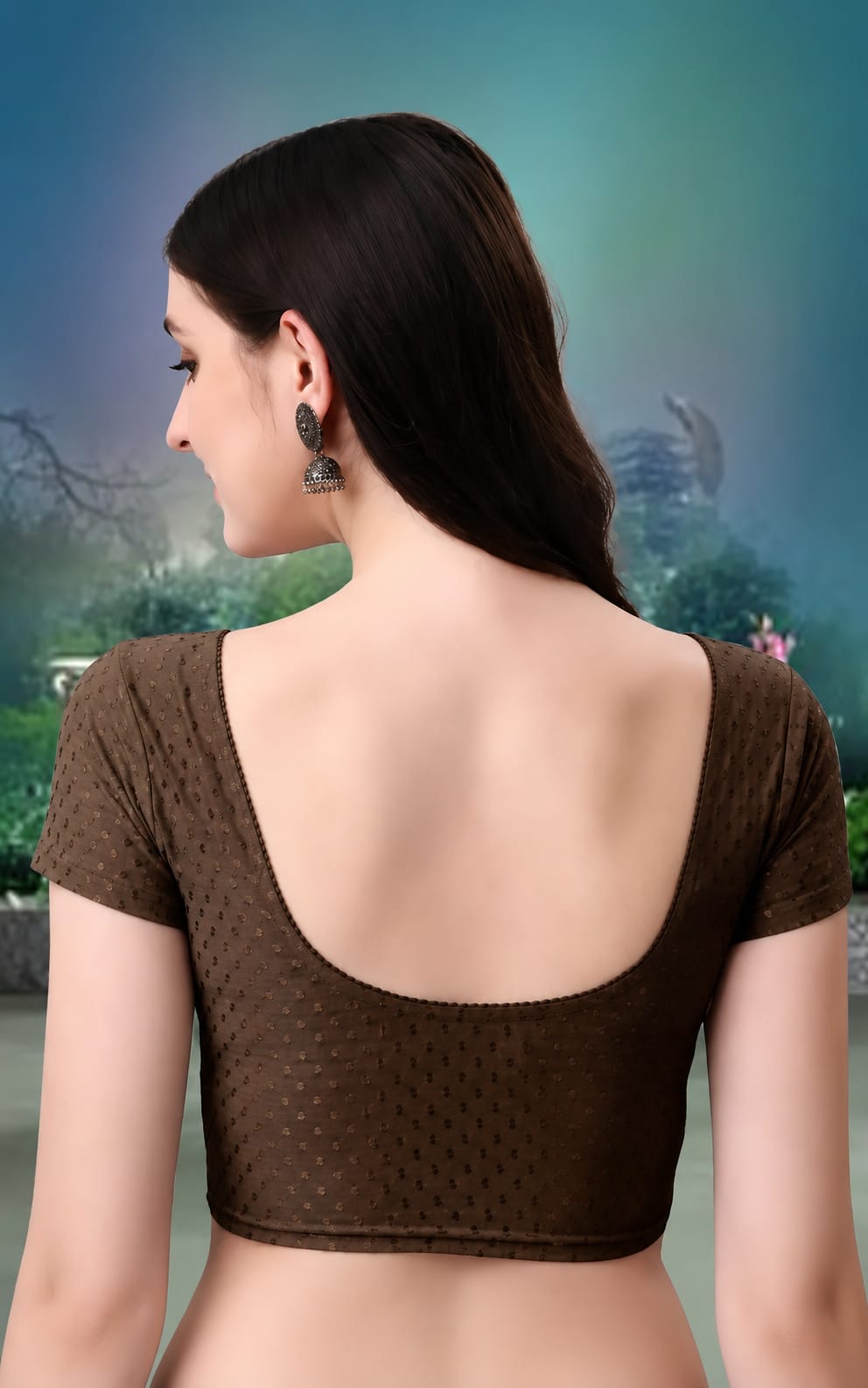 Womens Blouse in Hosiery fabric, Round Nack, Non-Padded, Short Sleeves