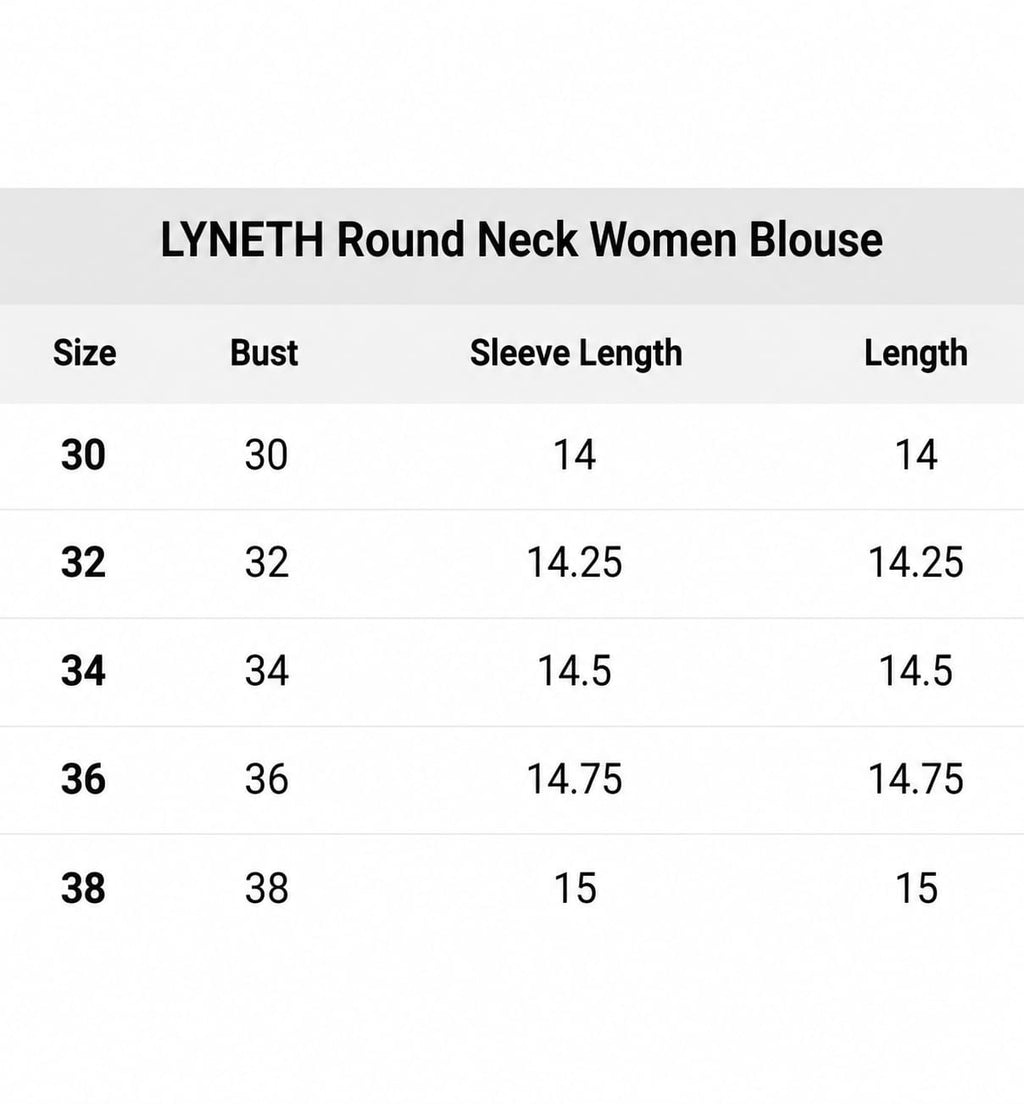 Womens Blouse in Round Neck, Non-Padded, Three Quater Sleeves, Slip-on closure
