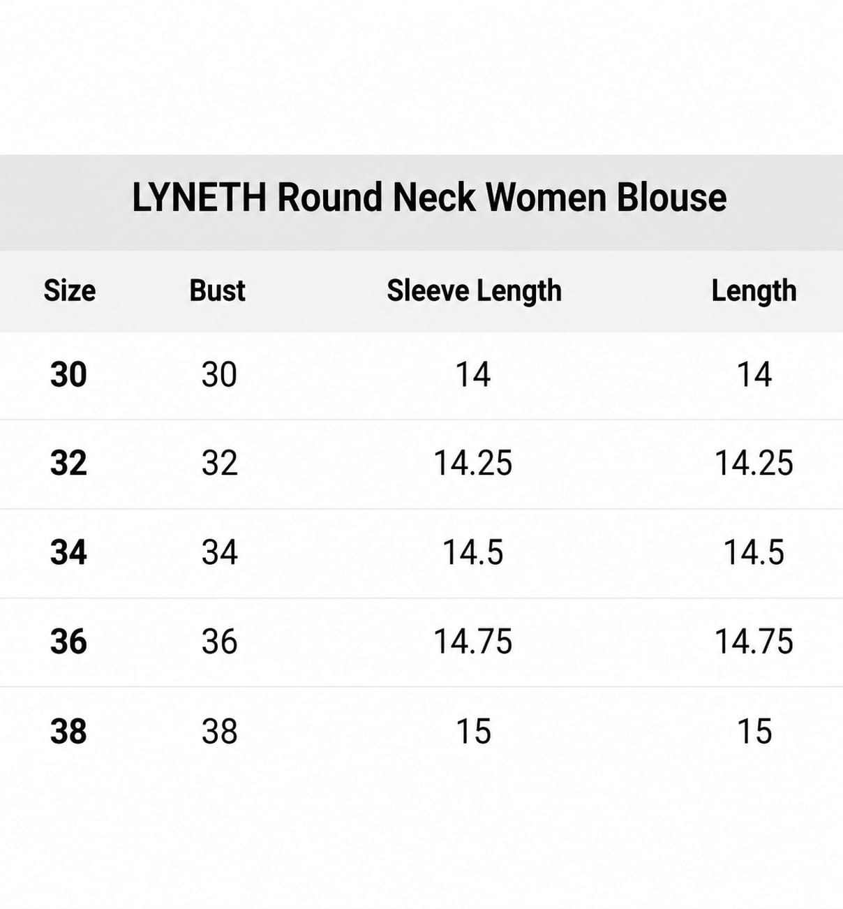 Womens Blouse in Round Neck, Non-Padded, Three Quater Sleeves, Slip-on closure