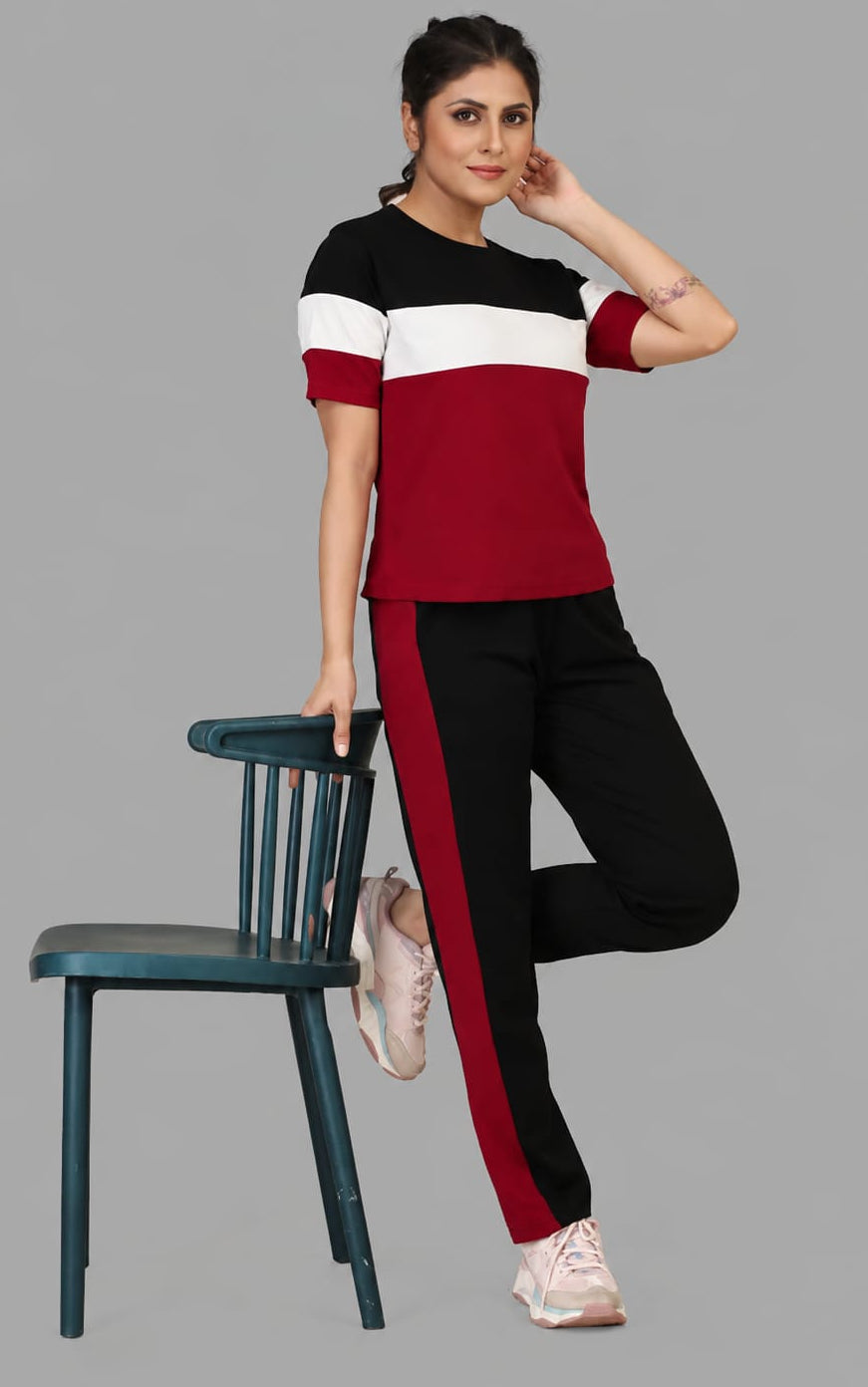 Womens Top and Bottom, Round Neck, Long Sleeves