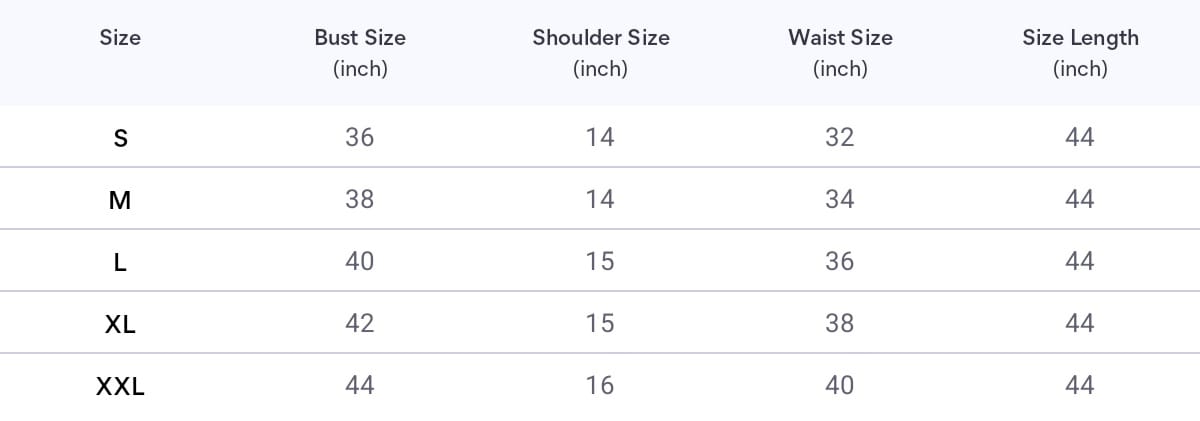 Size chart