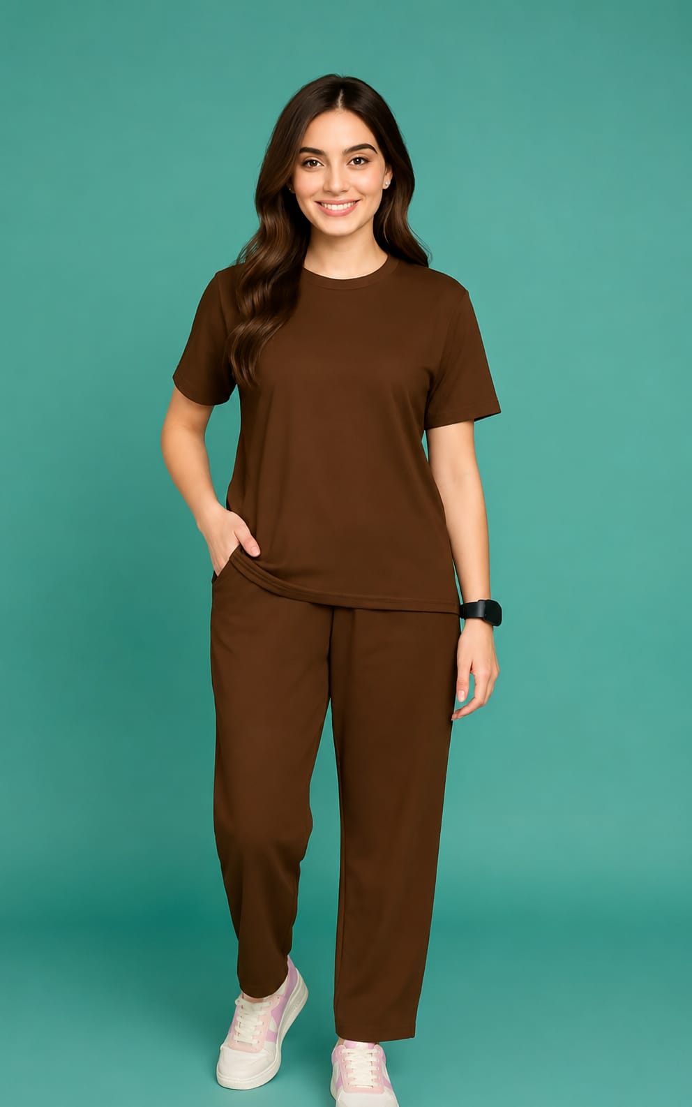 Womens T-shirt Pajamas Nightsuit set, Round Neck, Short Sleeves