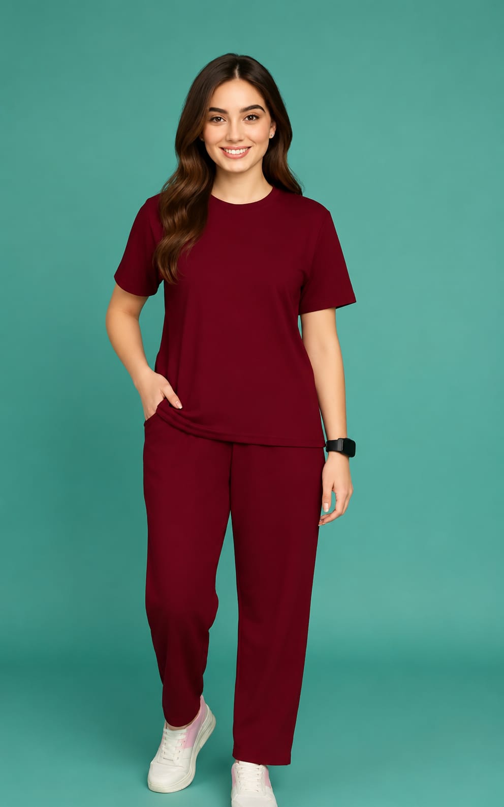 Womens T-shirt Pajamas Nightsuit set, Round Neck, Short Sleeves