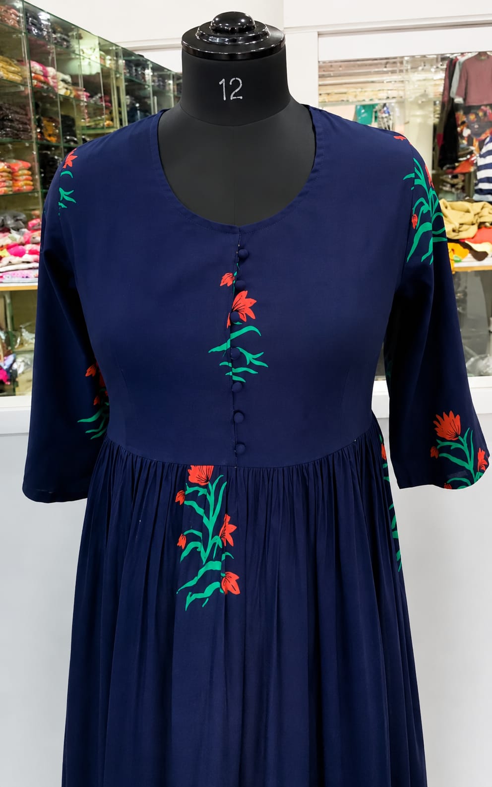 Womens Kurta with Palazzo Set, Ankle length, Three-Quater Sleeves
