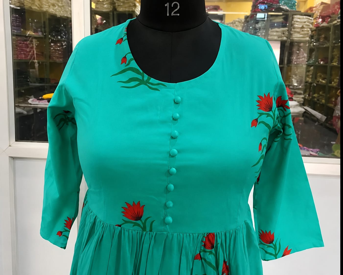 Womens Kurta with Palazzo Set, Ankle length, Three-Quater Sleeves