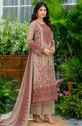Women's Nude Floral Printed Silk Blend Kurta Palazzo Dupatta Set Elegant Party