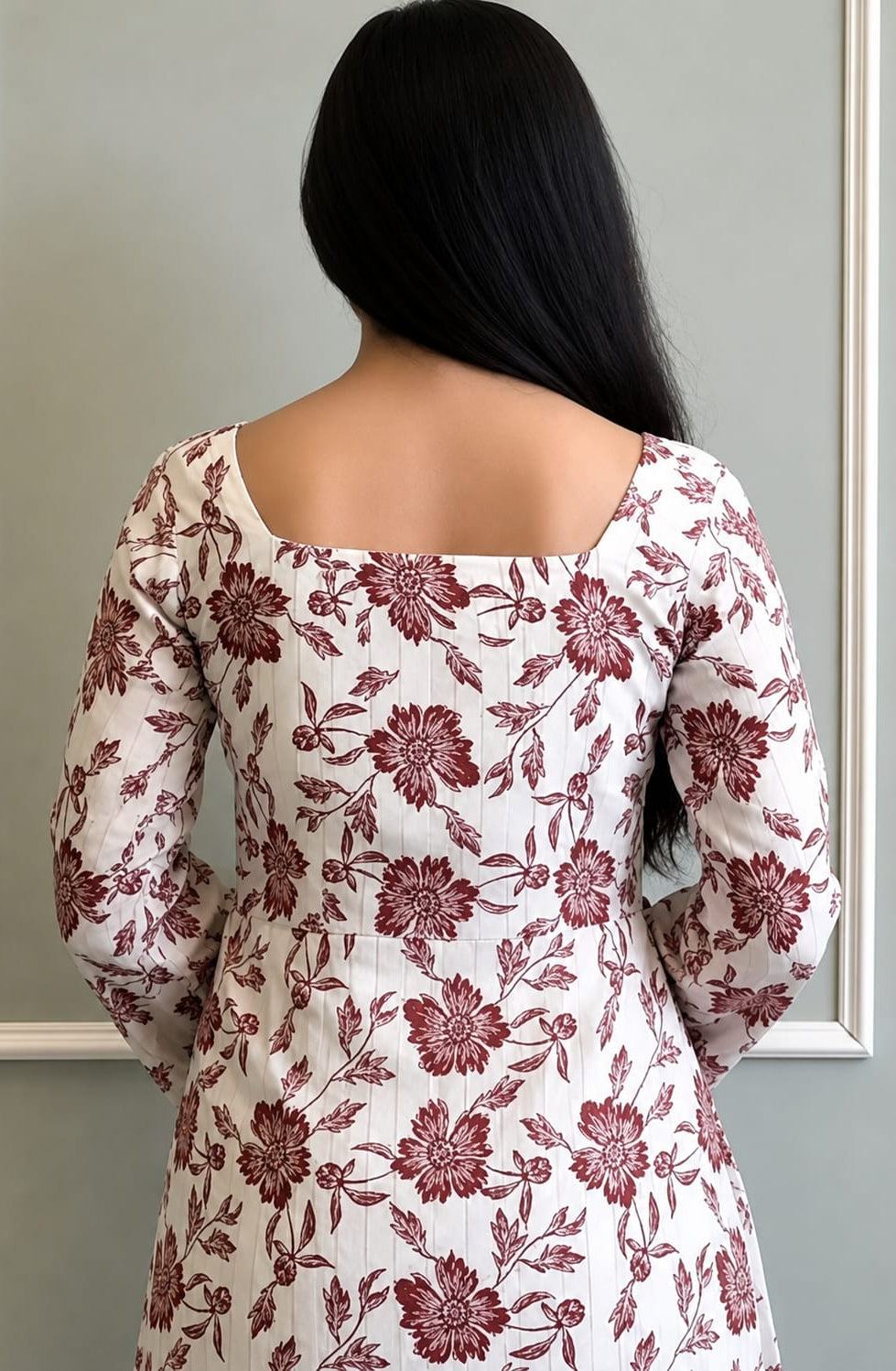 White Floral Printed Cotton Top Elegant Casual Everyday Stylish Tunic Wear