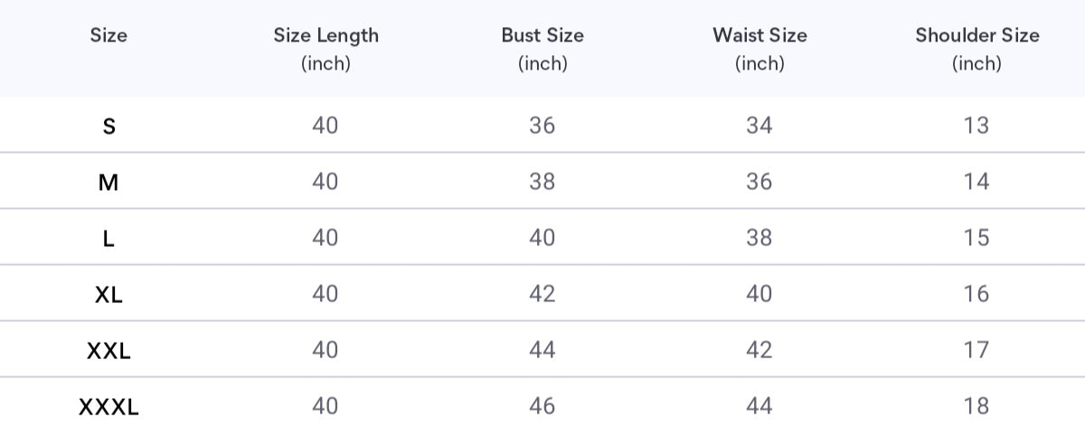 Size chart